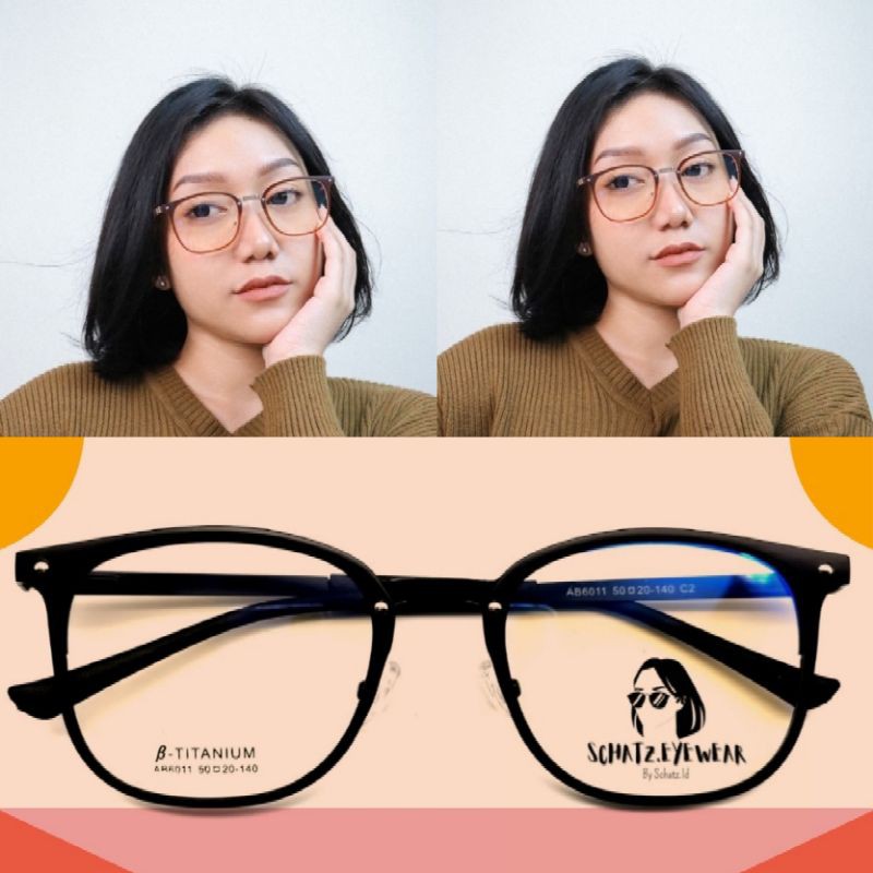 Kacamata Anti radiasi Frame Kacamata AB 6011 Kacamata Import Fashion Gratis Lensa Minus