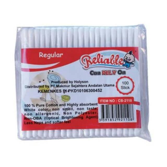 Reliable Cotton Buds Bayi isi 100pcs Korek Kuping Bayi - Kabakids Store