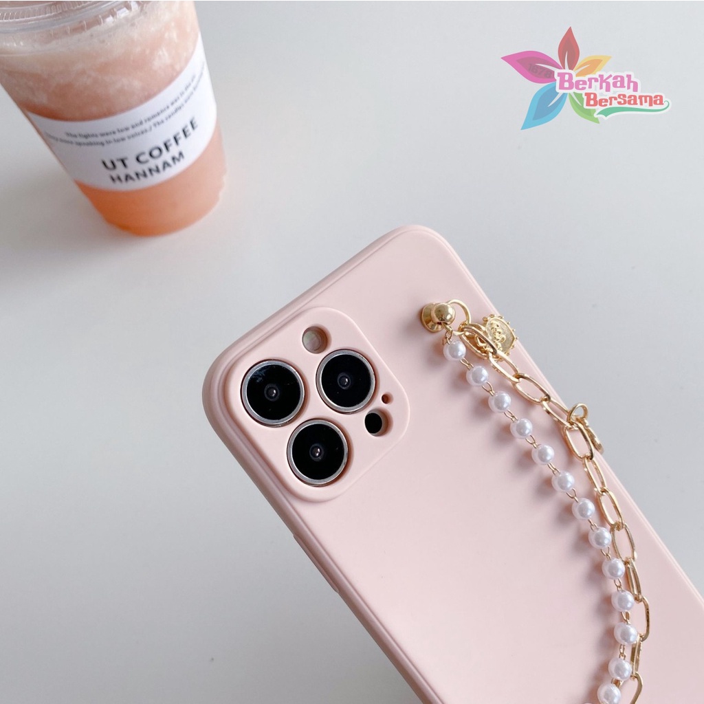 SOFTCASE MACARON RANTAI MUTIARA CHAIN GRIP SAMSUNG A51 M40S A515F A52 A71 A72 A7 2018 NOTE 10 10+ M32 4G F22 BB6492