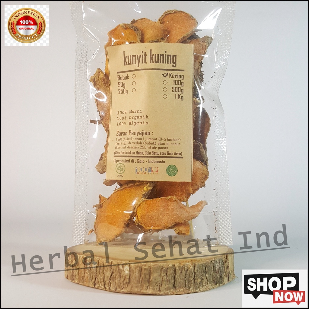 

KUNYIT KUNING IRIS KERING 100 gr - Curcuma Longa - MURNI EXPORT