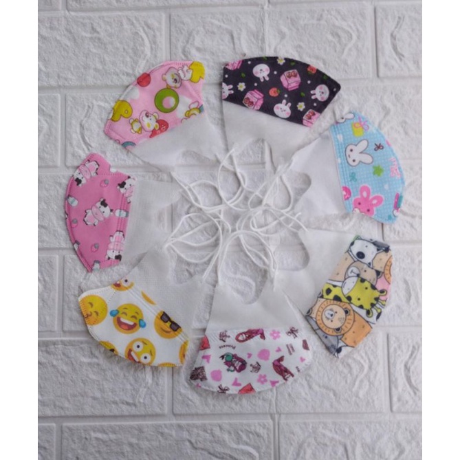 masker duckbill motif cewek//masker duckbill anak//masker anak