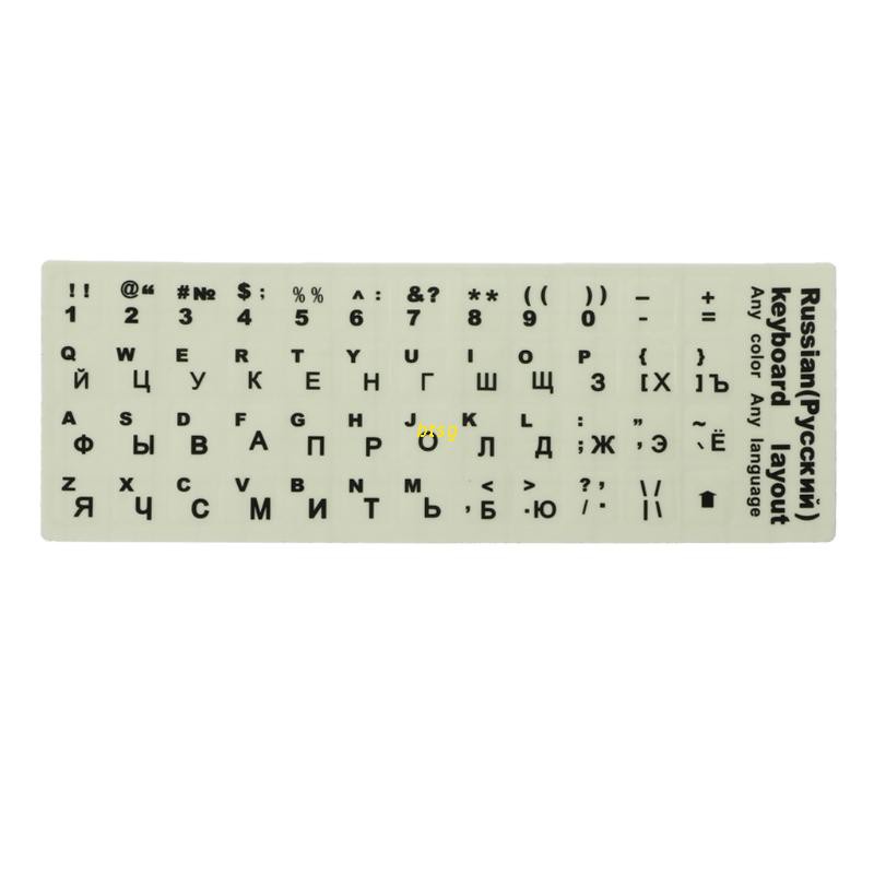 Btsg Stiker Keyboard Luminous Huruf Rusia Ultra Terang