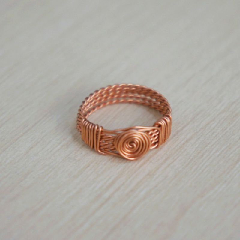 Tensor Ring Cincin Tembaga Model Spiral
