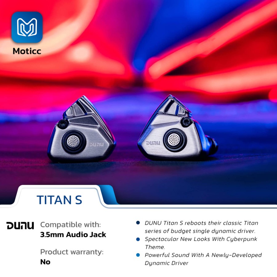 DUNU TITAN S 11mm Single Dynamic Driver Cyberpunk Design Earphone