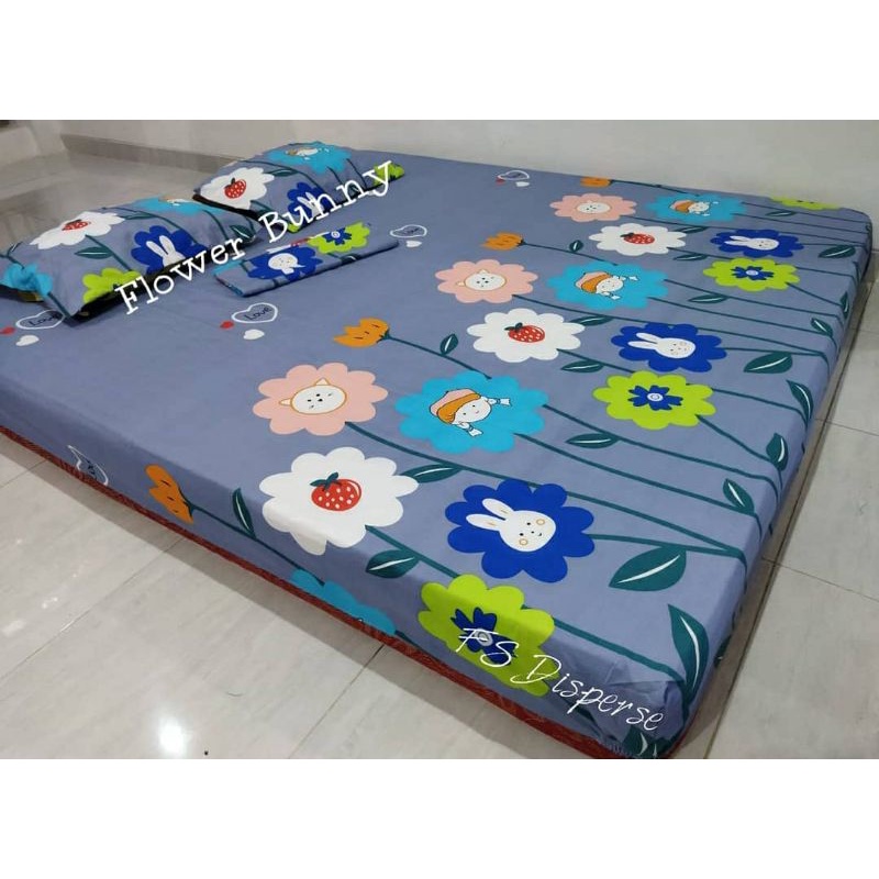 Sprei Motif Flower Bunny
