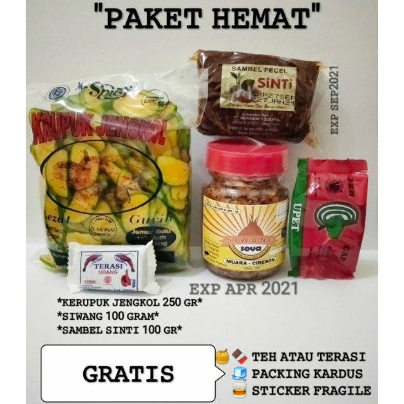 

PAKET HEMAT Kerupuk jengkol siwang terasi bawang sambel pecel sinti