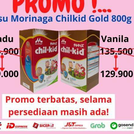 (Terbaik) Morinaga Chil Kid Gold 800gr Vanila / Madu Susu Bubuk Formula Pertumbuhan Regular Anak ♠