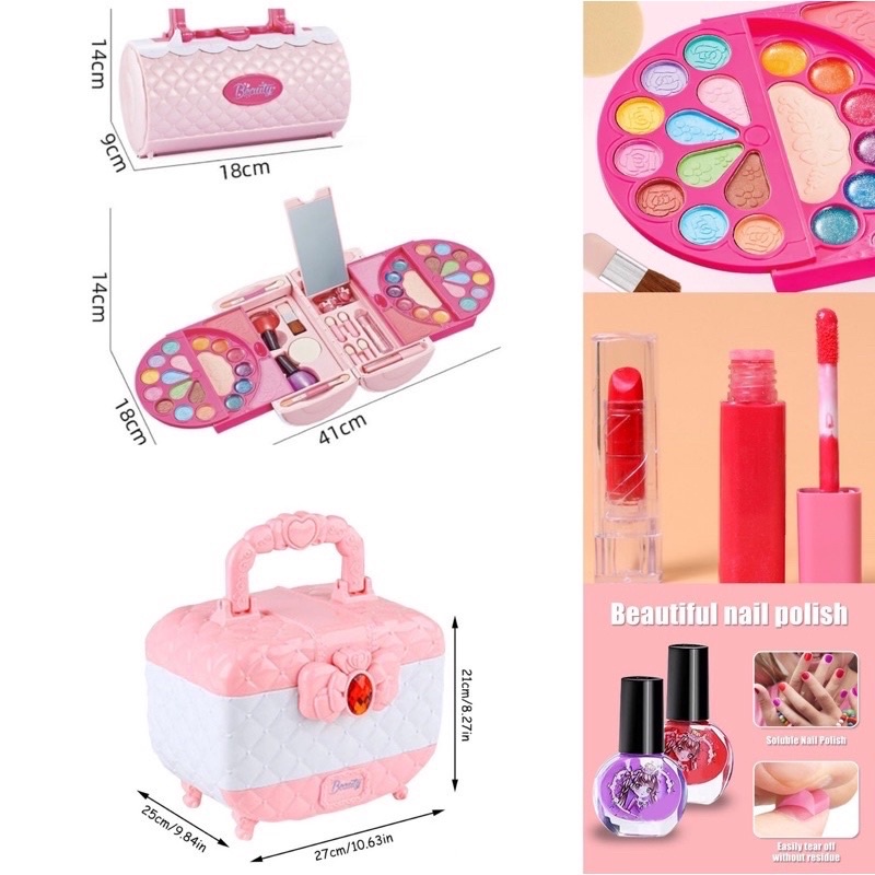 children make up bag pretend plays mainan dandan anak bentuk tas- kado anak cewek - kado anak perempuan 5 tahun - hadiah ultah cewek - kado ulang tahun anak cewek