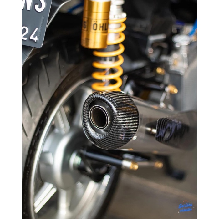KNALPOT VILLAN SR1 CARBON TWILL AEROX155 NMAX155 VARIO PCX150 BEAT BARANG 1005 ORIGINAL