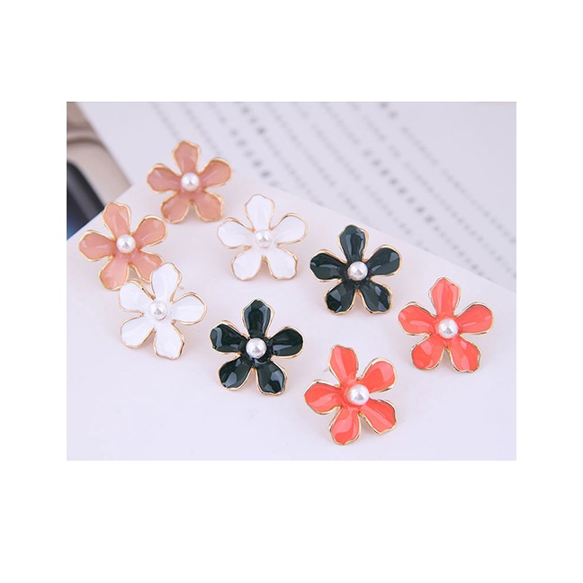 LRC Anting Tusuk Fashion Metal Flower Earrings A58791
