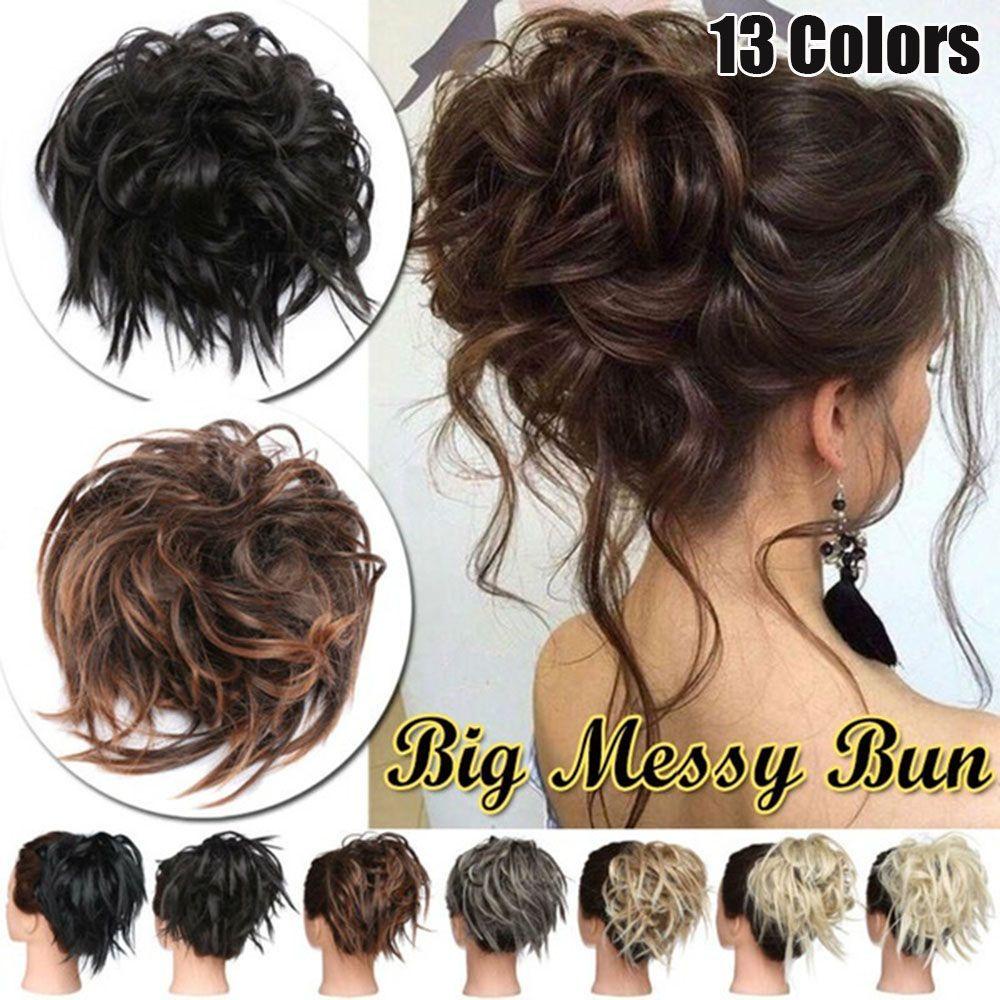 Wig / Rambut Palsu Sambung Model Kuncir Kuda / Ponytail Lurus / Gelombang 13 Warna Untuk Wanita