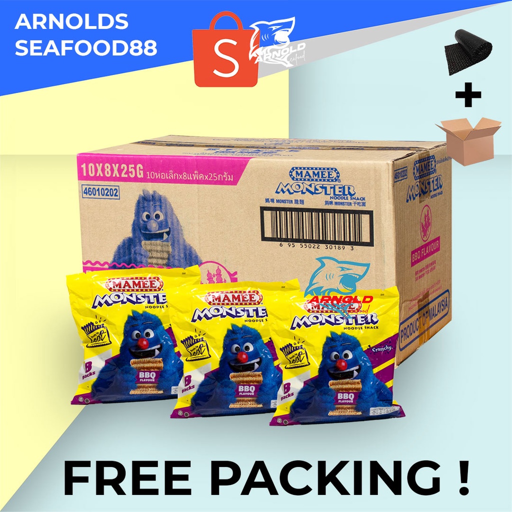 

MAMEE Monster BBQ / MAMEE Snack Noodle BBQ / Per Dus Isi 10 Pcs - 200 g