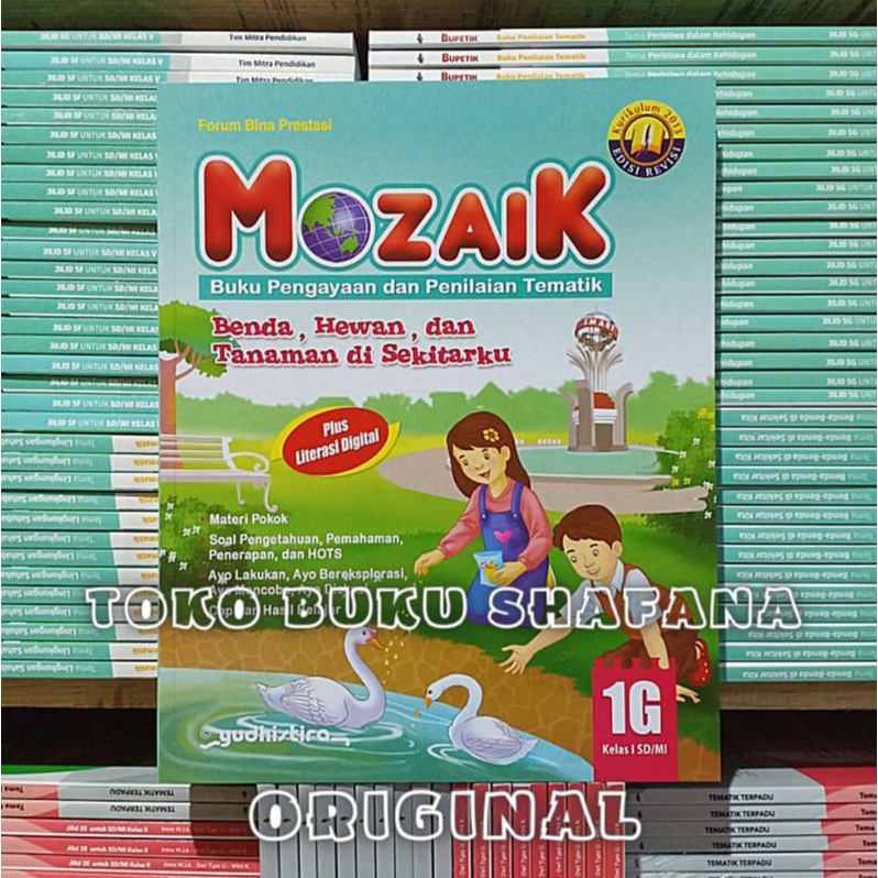 Paket 4 Buku Mozaik 1E 1F 1G 1H Yudhistira Kelas 1 SD K13 Revisi - Pengayaan &amp; Penilaian Tematik