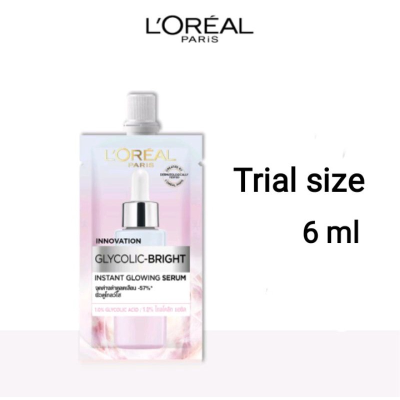 [TRIAL SIZE] L'Oreal Paris Glycolic Bright Instant Glowing Face Serum / glowing cream day spf 17