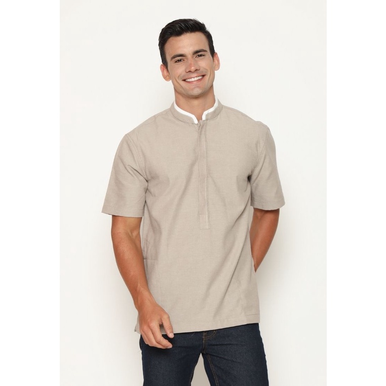 AMK Baju Koko Lengan Pendek KK Emmad S/s Abu