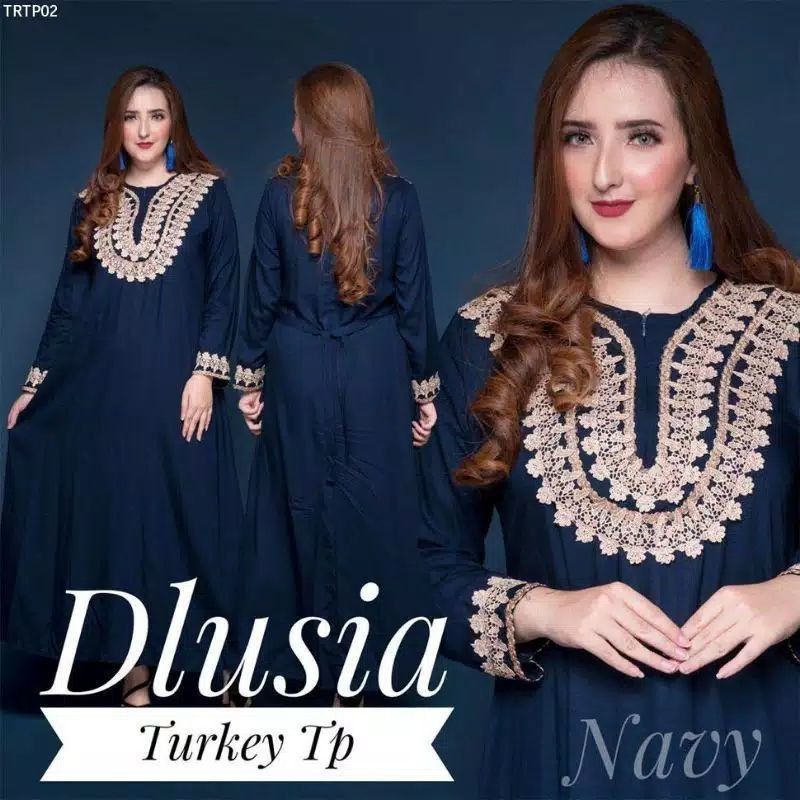 DASTER ARAB DLUSIA TURKEY TP | SANTUNG SUPER GRADE A | RESLETING DEPAN-Navy blue
