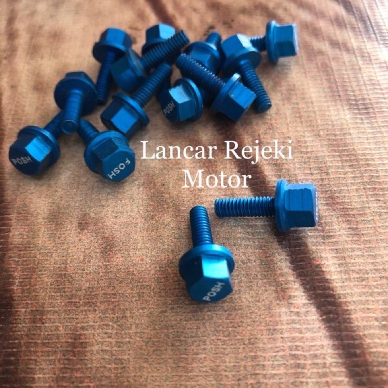 Sepasang Baut Tutup Minyak Rem Posh ORIGINAL THAILAND Biru