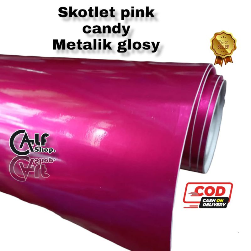 skotlet prorix  pink metalik glosy candy. L 45 x p 1 meter