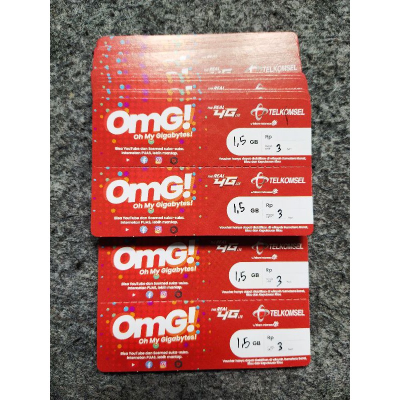 VOUCHER TELKOMSEL 1,5GB/3 HARI (Zona 1) Sumbar