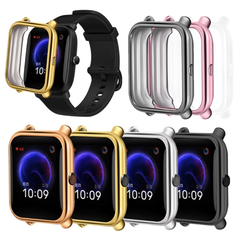 Untuk Huami Amazfit Bip U/Bip U pro/Bip S/Bip S Lite/Bip 1S/Bip Lite Smart Watch Case Lembut Penuh TPU Cover Pelindung Bumper Untuk Amazfit Bip Lite 1S U pro Shell Protector