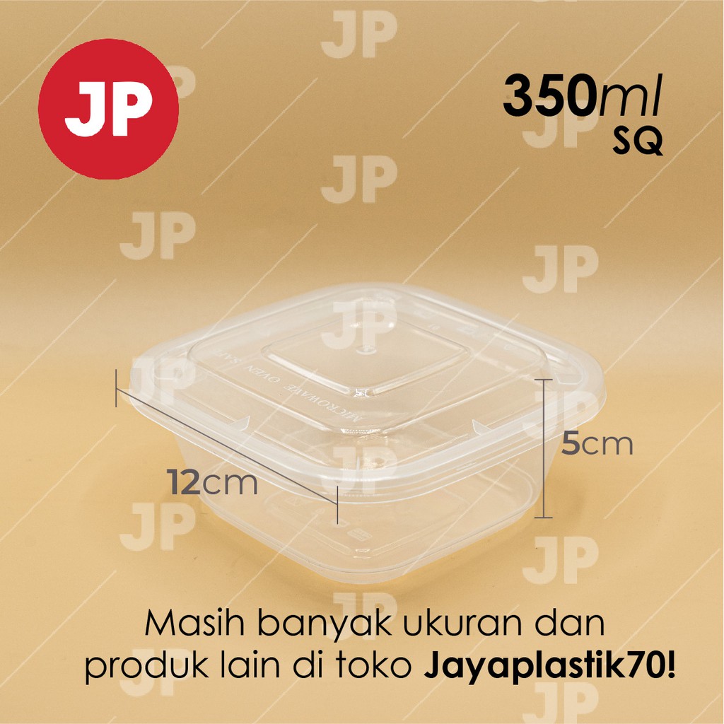 Kotak Makanan Plastik Thinwall Kotak SQ 350ml (ISI 5)