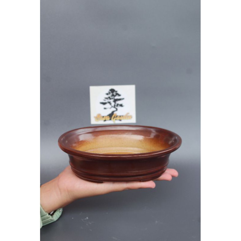 Pot keramik bonsai oval medium/ pot keramik oval medium