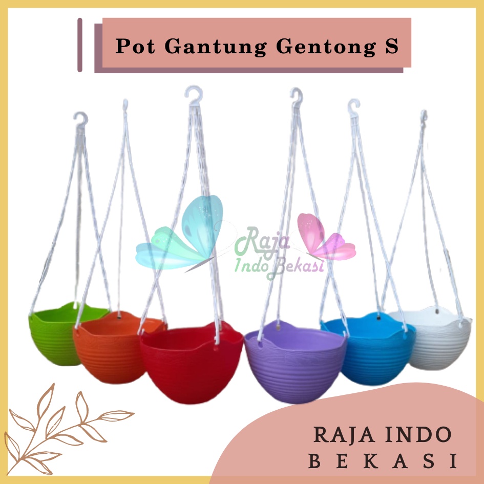 Pot Bunga Gantung Gentong Lovenia Ggs 8852 Size S Putih Hijau Ungu Orange Merah Biru Pot Gantung 20 Putih Warna Warni Unik Tebal Murah