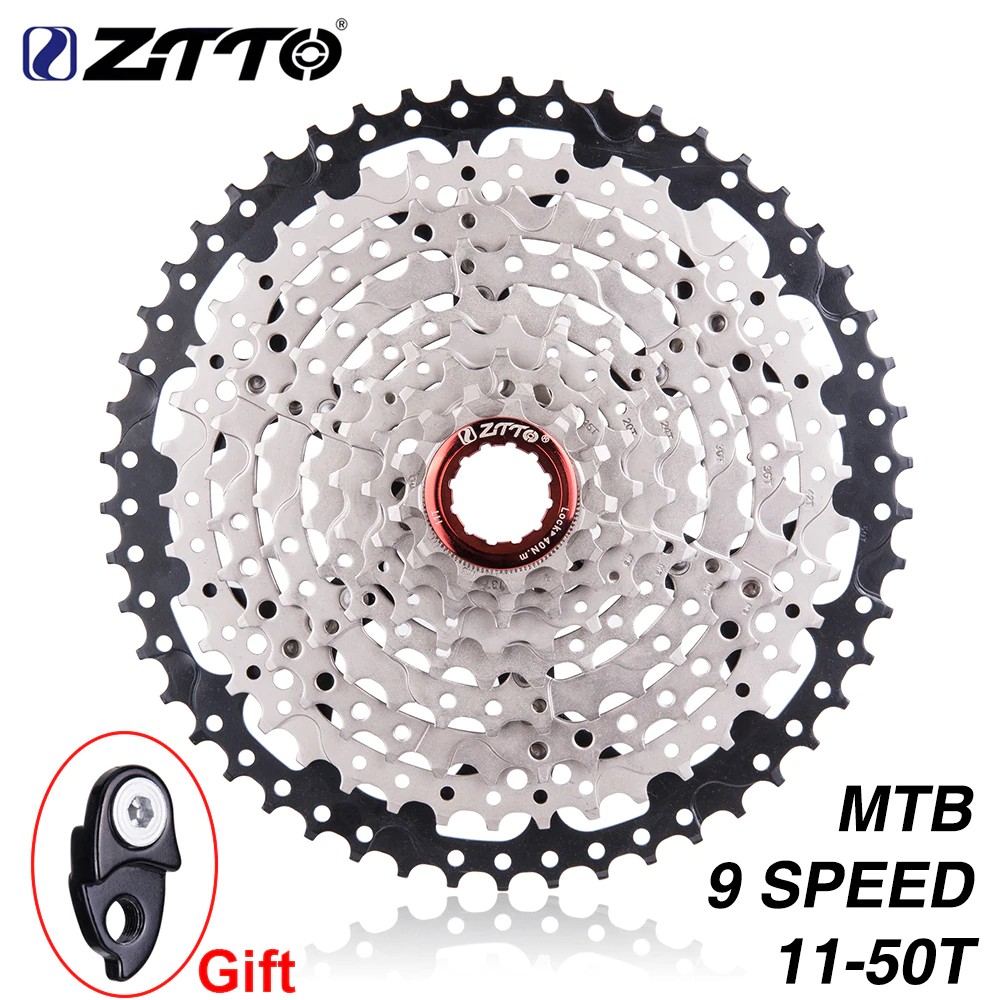 GRTSONGKIR_ ZTTO 9 Speed Cassette 11-50T Mountain Bike  Wide Ratio MTB Bicycle 9S Freewheel