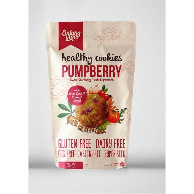 

ready Pumpberry cookies energy booster ladang lima gluten free sudah packing dus