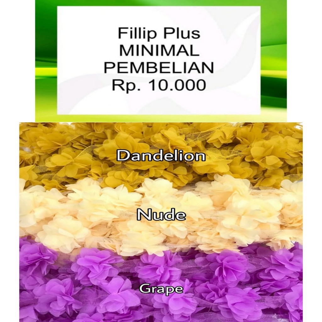 BUNGA FRILL SIFON ANEKA WARNA - JUAL PER PAKET (12 BUNGA)