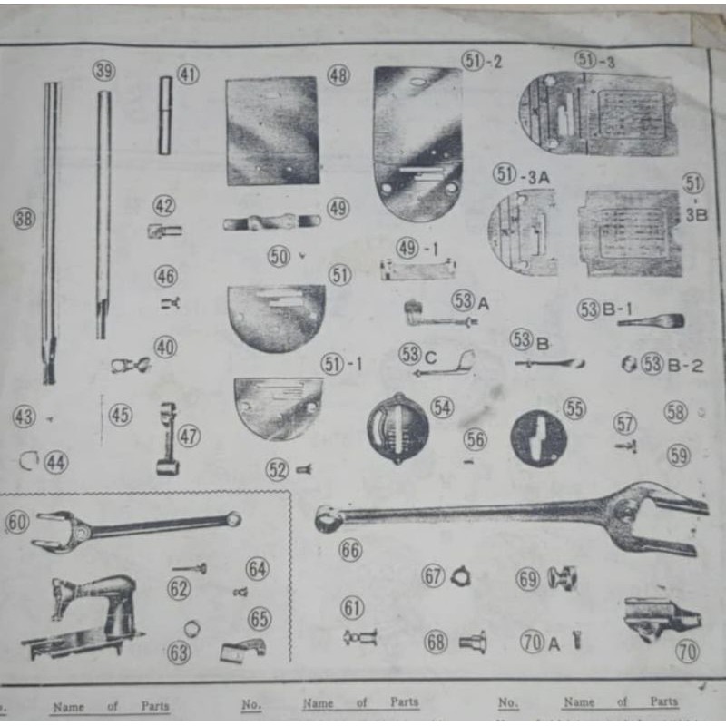 P/N 51 Needle Plat mesin Jahit Buterrfly-Besi Kilap