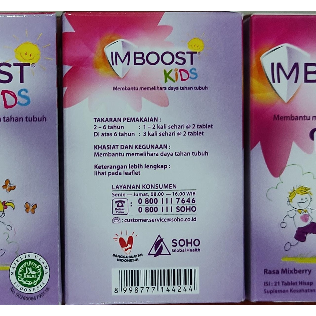 Imboost Kids 21 Tablet Isap / Rasa Mixberry / Imun / Pemulihan Sakit / Echinacea Purpurea / Zinc