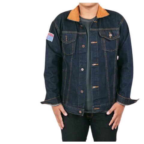 Jaket Jeans Kombinasi Hoodie Pria