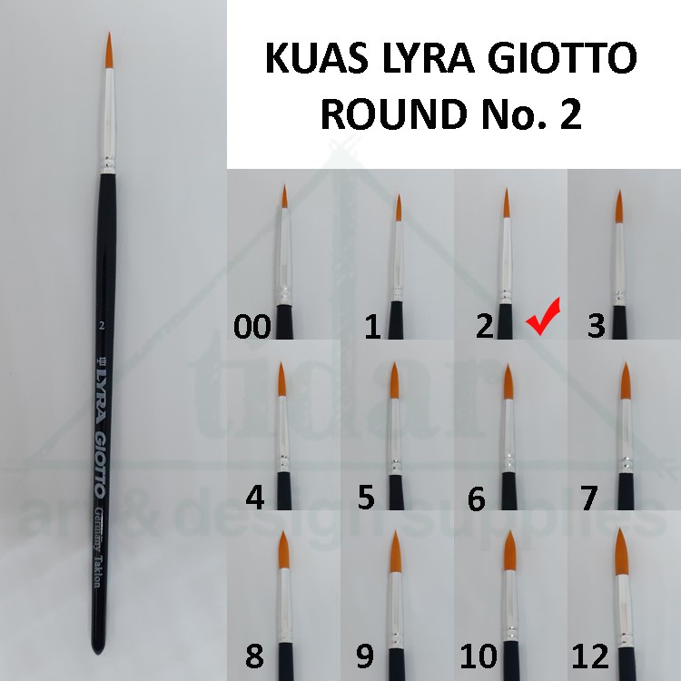 

Lyra Giotto Artist Round Brush No. 2 - Kuas Lukis Taklon Lira Bulat Lancip