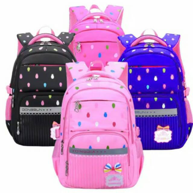 RULLY68 _Tas Sekolah / motip Nanas /Tas Ransel SD TK SMP