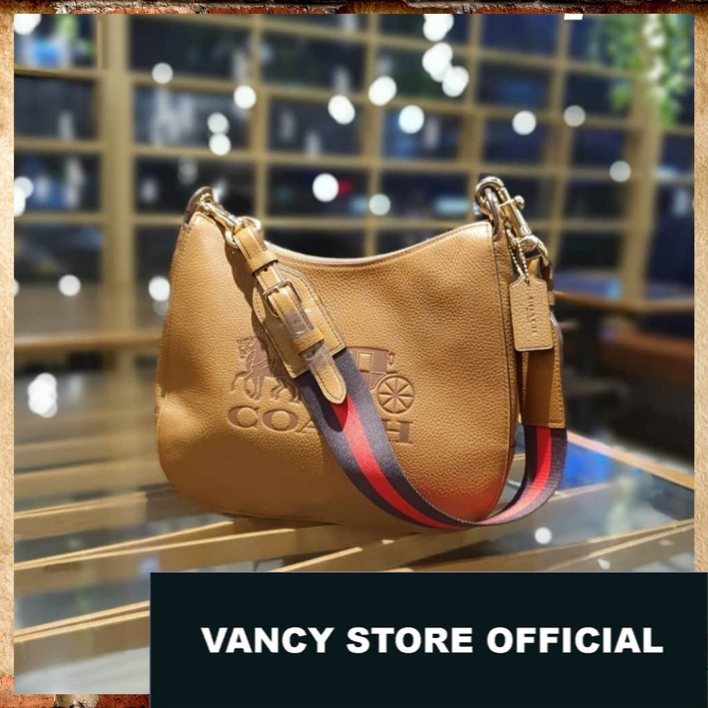 TAS ORIGINAL COACH - Jes Leather Hobo Brown Brown & Pink [ FULLSET NEW WITH TAG ]