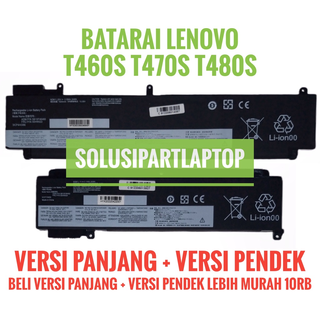 Baterai Lenovo Thinkpad Battery Compatible T460s T470s