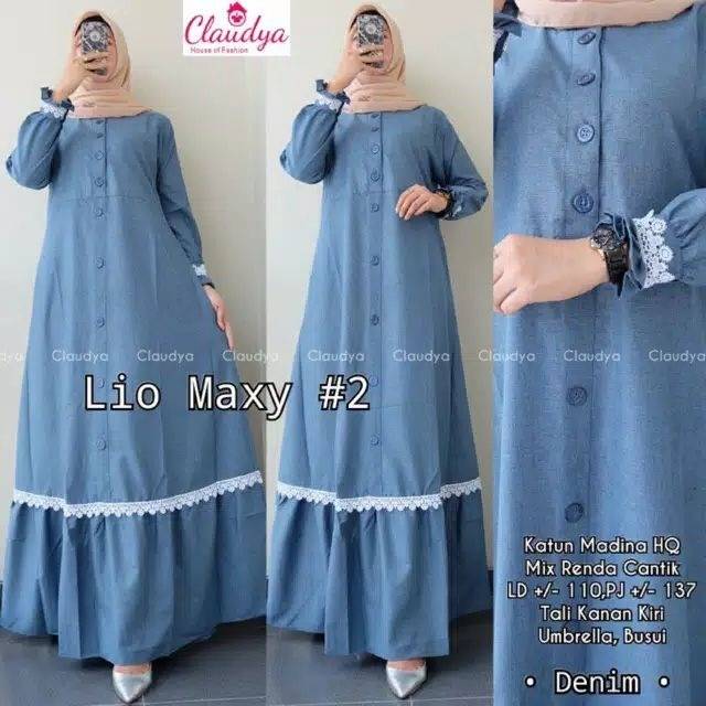 LIO MAXY DRESS GAMIS KATUN MADINA BUSUI *MURAH BERKUALITAS * (BONUS LIP PAINT PREMIUM)