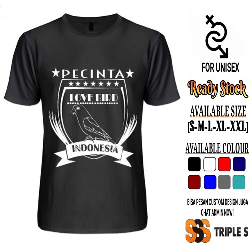Kaos Distro Pria Keren Pecinta Love Bird Indonesia Kaos Komunitas