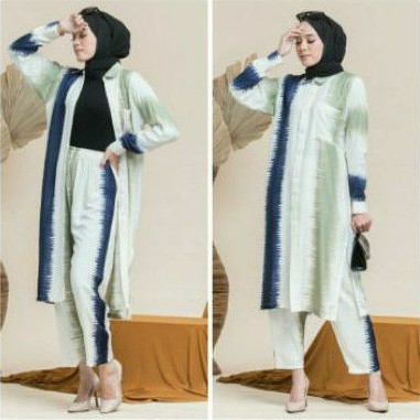 Setelan Long Tunik Rayon Premium