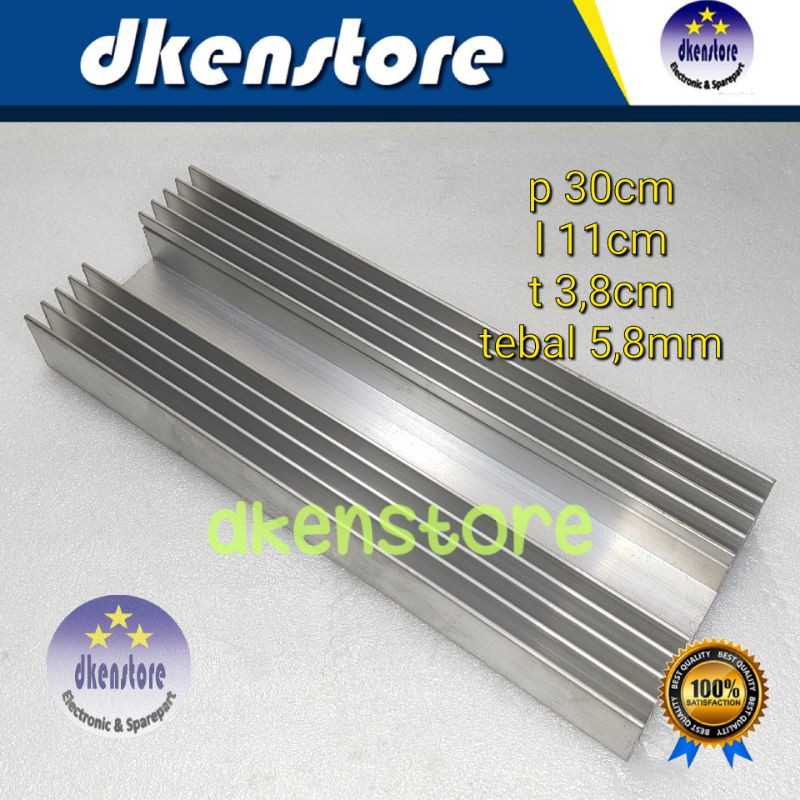 Heatsink 5 sirip 30cm Polos tebal 6mm pendingin transistor final