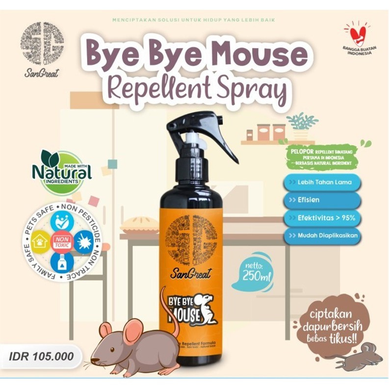 Pengusir tikus Spray 250 ml non pestisida-anti tikus- Bye Bye Mouse