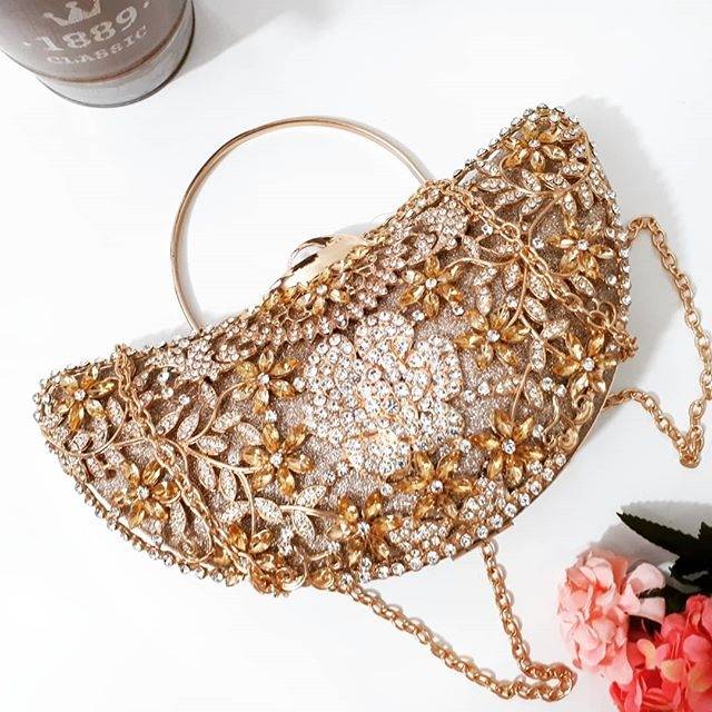 Tas Pesta LYDIA Clutch Embellished Crystal Box