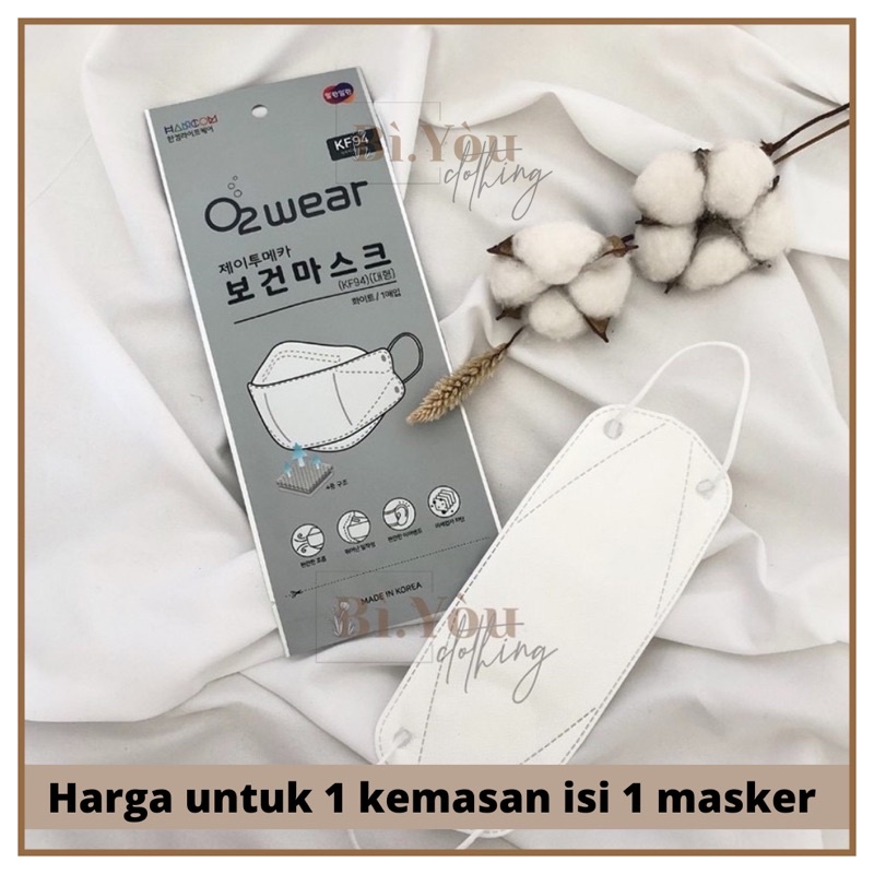 [isi 1] O2 Wear Mask KF94 Original Made in Korea bukan evo plusmed sensi