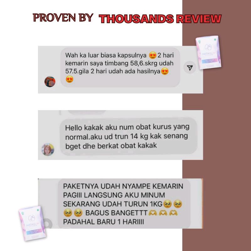 INSTASLIM (KAPSUL HERBAL PELANGSING BPOM) - OBAT DIET MEMBANTU MENURUNKAN BB DALAM 14 HARI )