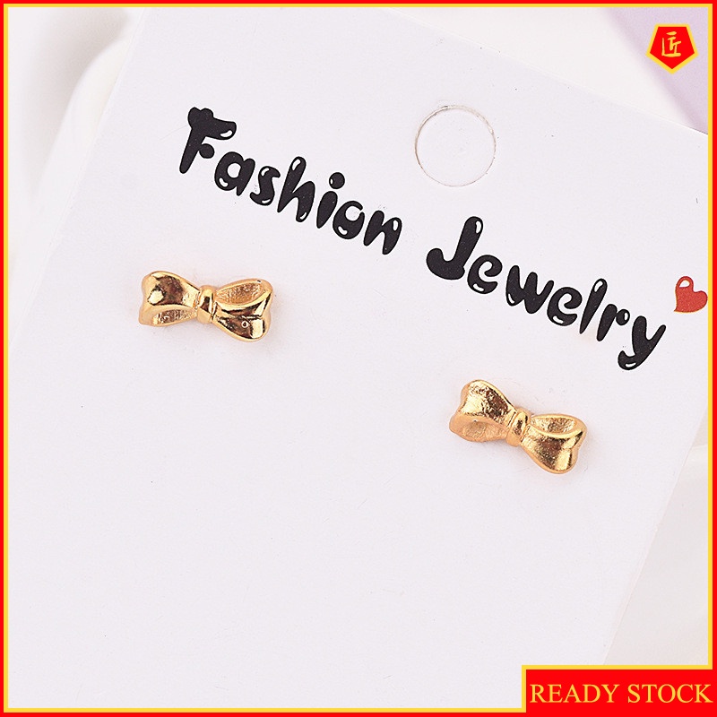 [Ready Stock]Minimalist Bowknot Gold Earrings