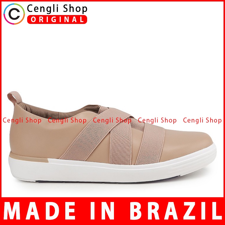 SEPATU SLIP ON KULIT OBERMAIN WANITA ORIGINAL ASLI TERBARU COKLAT OW02