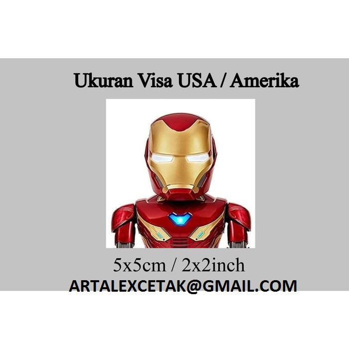 Cetak Print Pas Foto Photo Visa America Usa Ukuran (5x5) 5cm X 5cm