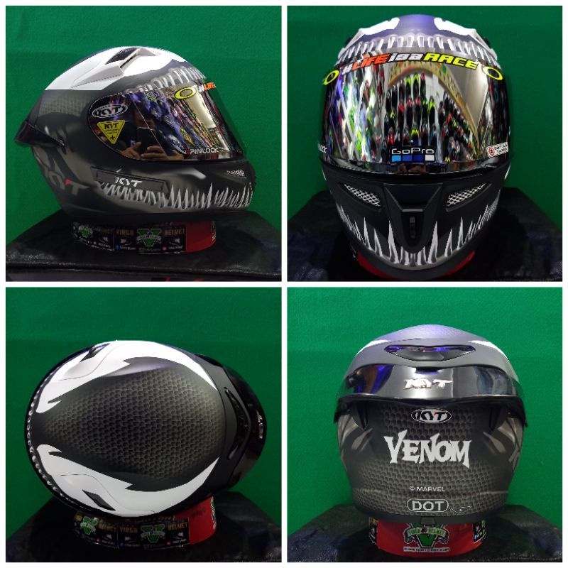 Helm kyt k2 Rider Motif Venom Paket Ganteng