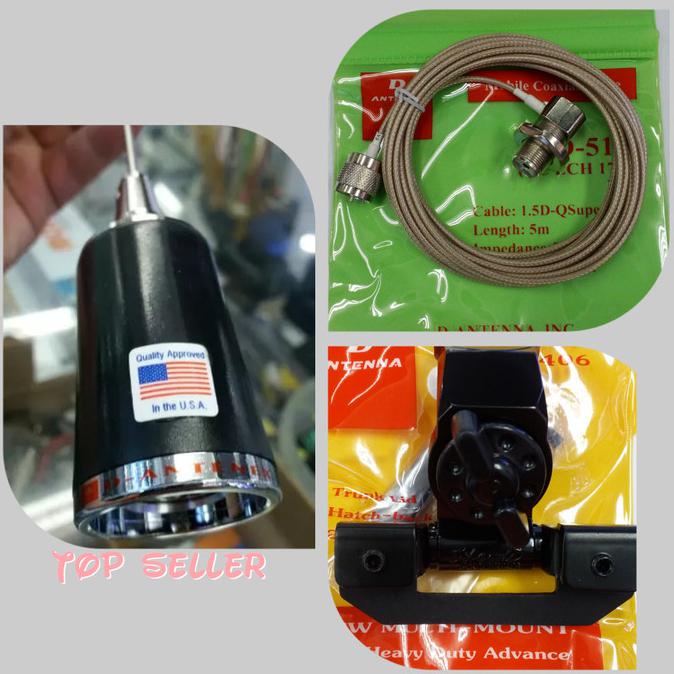READY STOCK PAKET ANTENA RIG MOBIL LARSEN IN THE USA,KABEL TEPLON,BREKET JEPIT